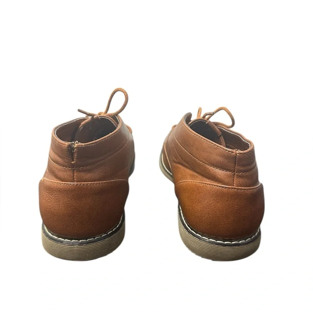 London Fog Blackburn Tan Men’s Chukka Faux Leather Memory Foam Size 11